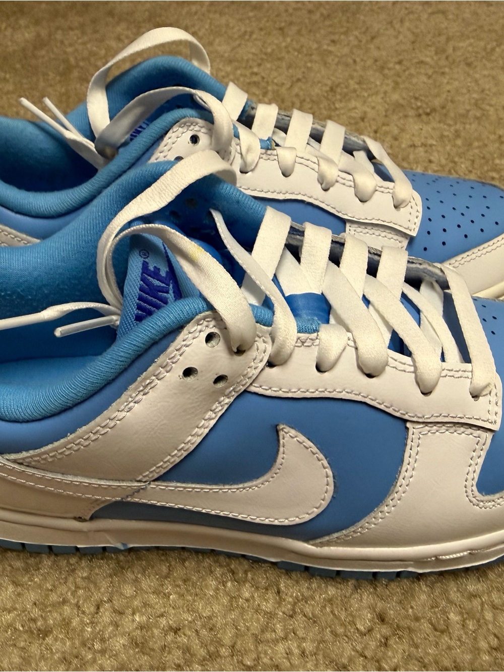 Nike Dunk Low Sneakers in Light Blue & White